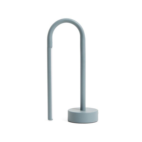 Svetlo modra kovinska LED namizna svetilka (višina 30 cm) Bow – Kave Home