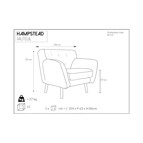 Siv fotelj Cosmopolitan Design Hampstead-image-4
