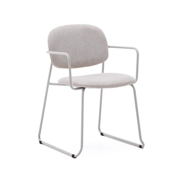 Bež kovinski jedilni stol z nasloni za roke Meli – Kave Home