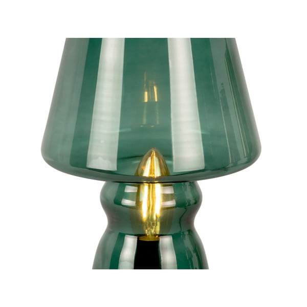 Temno zelena steklena namizna svetilka Leitmotiv Glass, višina 25 cm-image-4
