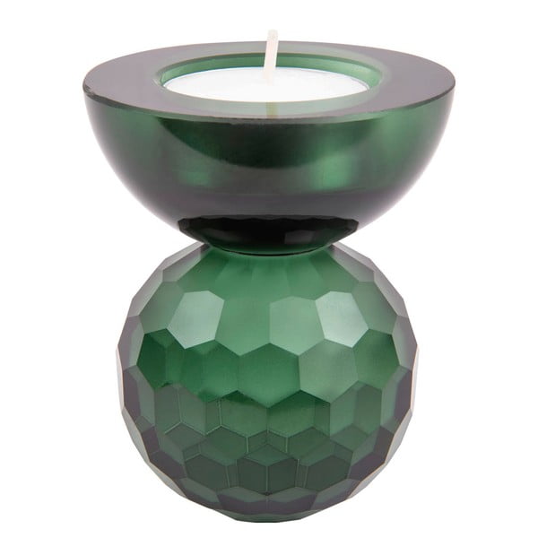 Zeleni stekleni svečnik Crystal Art - PT LIVING