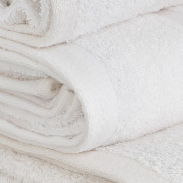 Bela frotirna bombažna brisača 30x50 cm Simple – Casa Selección-image-3