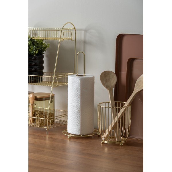Kovinsko držalo za kuhinjske brisače v zlati barvi ø 15 cm   Wired – PT LIVING-image-1