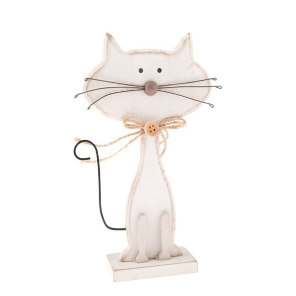 Bela lesena mačka Dakls Cats, višina 18 cm