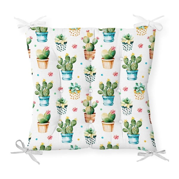 Sedežna blazina iz mešanice bombaža Minimalist Cushion Covers Tiny Cacti, 40 x 40 cm