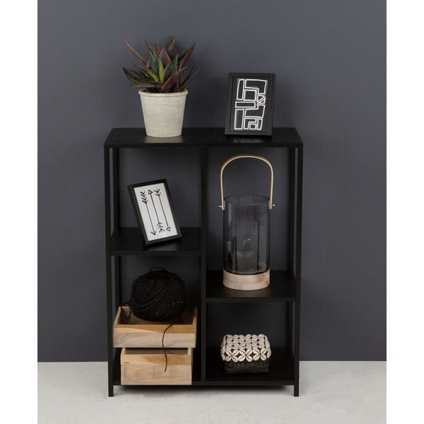 Črn kovinski regal Canett Lite, višina 81 cm-image-1