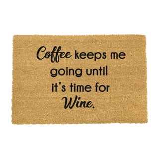 Predpražnik iz naravnih kokosovih vlaken Artsy Doormats Coffee Keeps Me Going, 40 x 60 cm