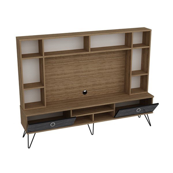 Sivo-rjav televizijski komplet v orehovem dekorju 180x136 cm Lorenz - Kalune Design-image-2
