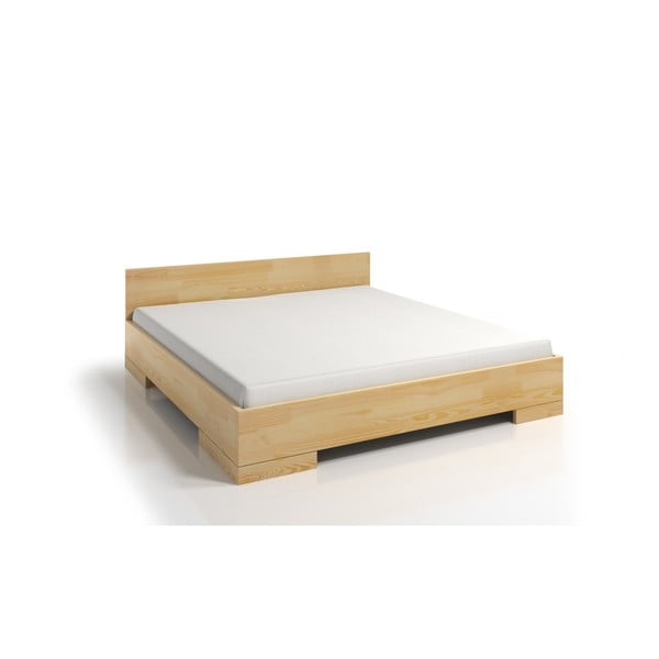 Zakonska postelja iz borovega lesa s prostorom za shranjevanje SKANDICA Spectrum, 200 x 200 cm