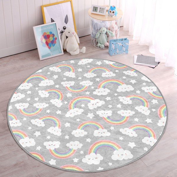 Siva otroška preproga ø 120 cm Comfort – Mila Home-image-4