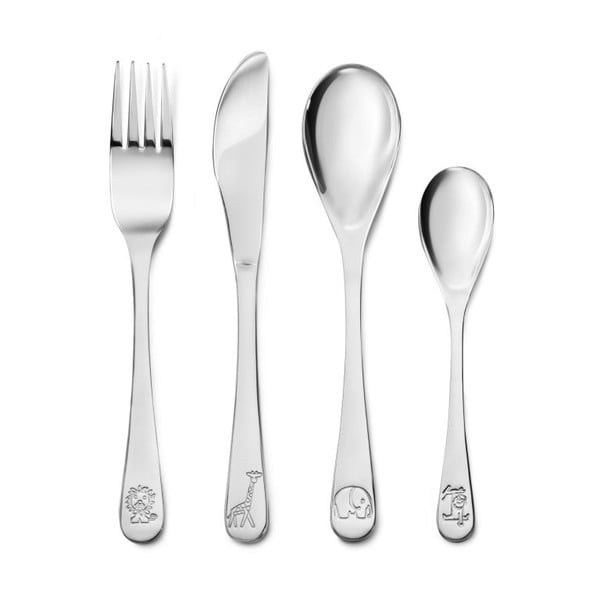 Otroški jedilni pribor iz nerjavečega jekla v srebrni barvi 4 ks Miffy Zoo – Zilverstad-image-1