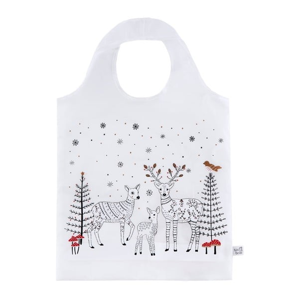 Bela nakupovalna vrečka z božičnim motivom Sass & Belle Winter Forest