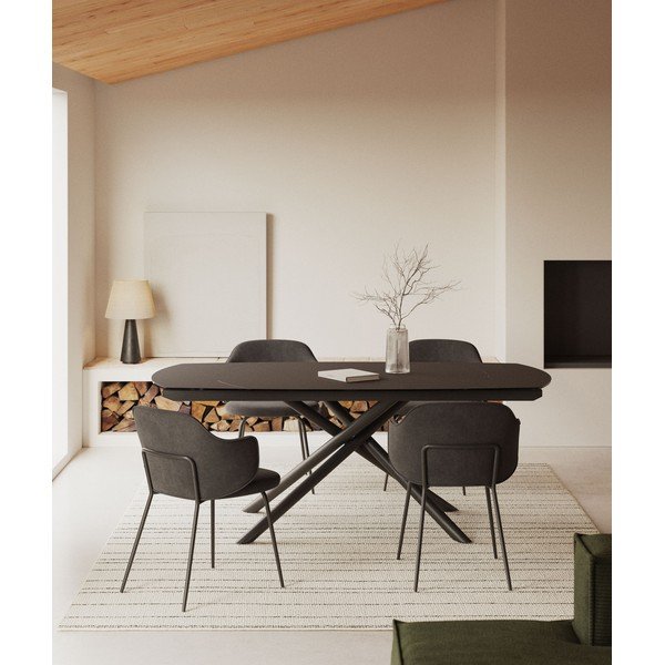 Raztegljiva jedilna miza z dodatno ploščo s keramično ploščo 100x130 cm Yodalia – Kave Home-image-1
