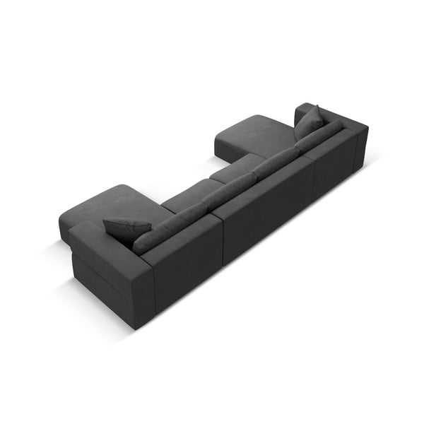 Temno siva kotna sedežna garnitura (v obliki črke "U") Esther – Milo Casa-image-3