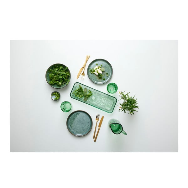 Zelen steklen servirni krožnik 14x38 cm Kusintha – Bitz-image-4