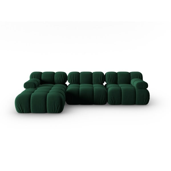 Zelena žametna sedežna garnitura 285 cm Bellis – Micadoni Home