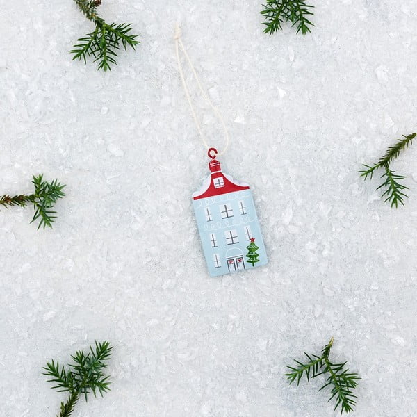 Ročno poslikan kovinski okrasek za božično drevo Rex London House-image-3