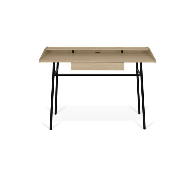 Pisalna miza s hrastovim vrhom in črnimi nogami TemaHome Ply, 120 x 81 cm