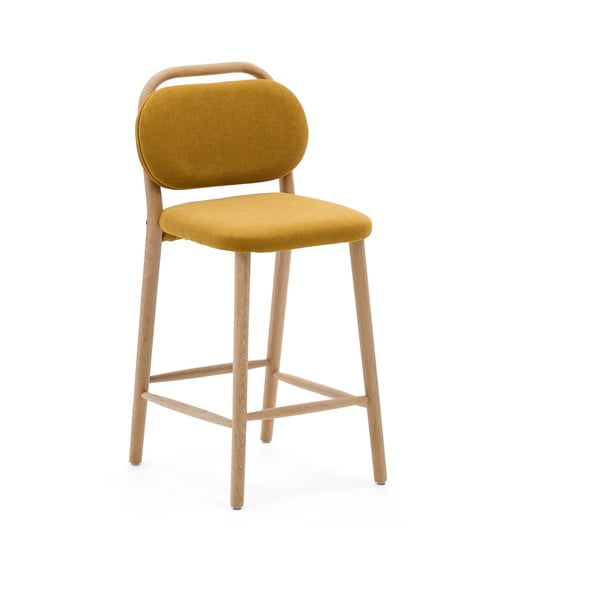 Gorčično rumen barski stol (višina sedeža 66 cm) Helda – Kave Home