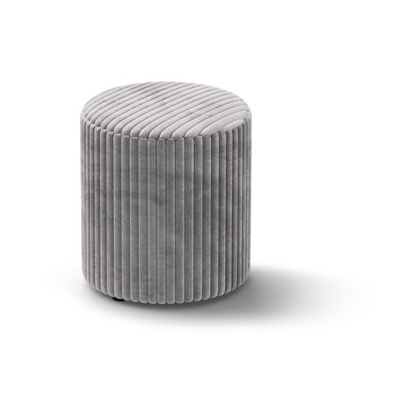 Svetlo siv tabure iz rebrastega žameta Dia – Micadoni 