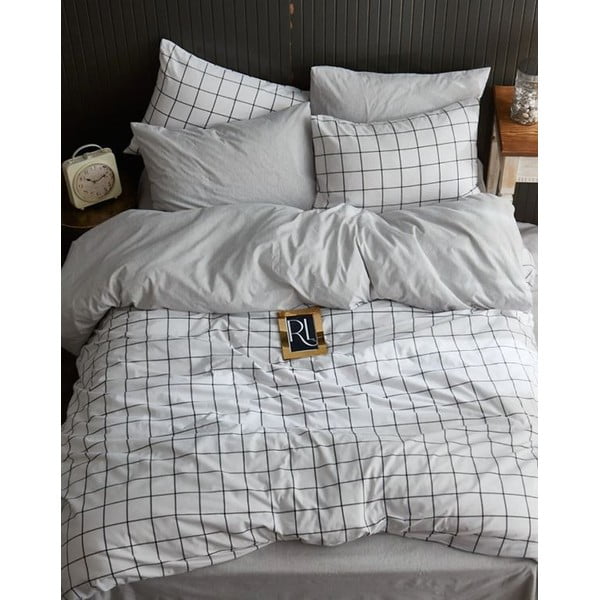 Bela posteljnina za zakonsko posteljo/podaljšana z rjuho/4-delna 200x220 cm Geometric – Mila Home-image-1