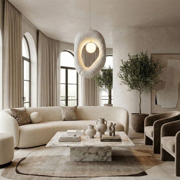 Bela kovinska viseča svetilka Lore – Opviq lights-image-2