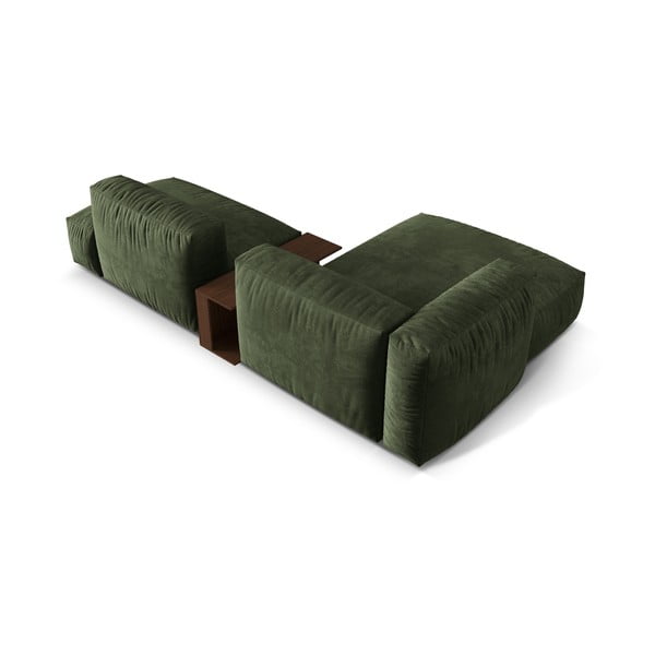 Zelena žametna kotna sedežna garnitura (levi kot/z ležalnikom) Martina – Micadoni -image-3