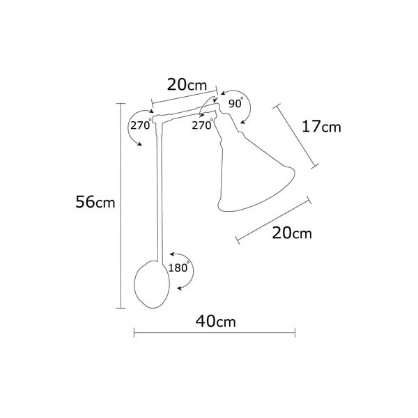 Črna stenska svetilka ø 20 cm Chicago – Opviq lights-image-4