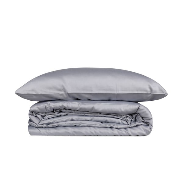 Podaljšana siva posteljnina za zakonsko posteljo iz bombažnega satena 240x220 cm Elegant – Mijolnir
