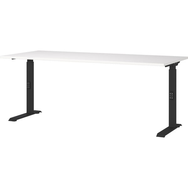 Pisalna miza z nastavljivo višino z belo mizno ploščo 80x180 cm Downey – Germania