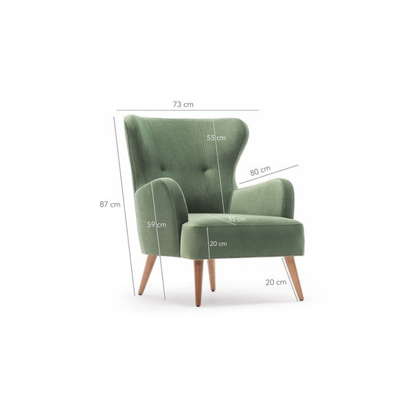 Zelen fotelj Balcab Home Jane-image-3