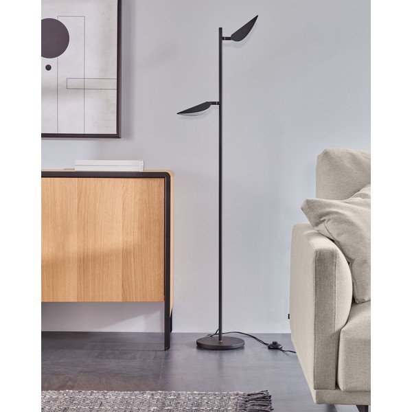 Črna LED stoječa svetilka (višina 150 cm) Veleira – Kave Home-image-1