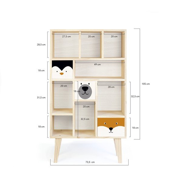 Bel knjižni regal Little Nice Things Animals-image-2