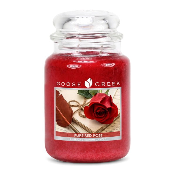 Dišeča sveča v steklenem kozarcu Goose Creek Red Rose, 150 ur gorenja