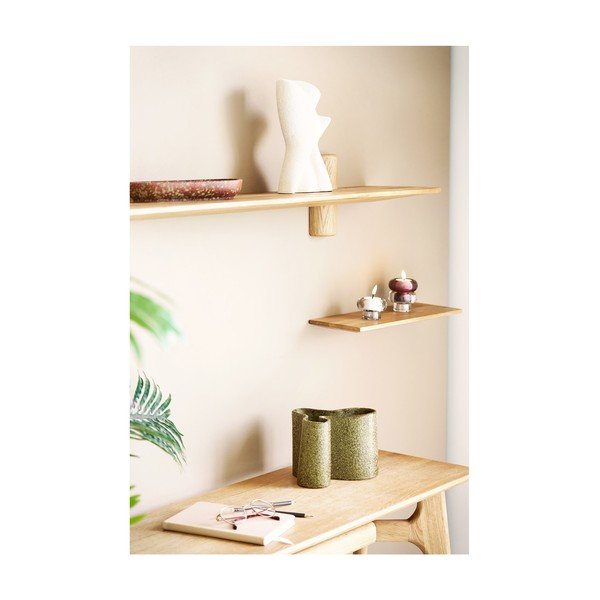 Polica iz masivnega hrasta v svetli naravni barvi 42,5 cm Calcata – House Nordic-image-1
