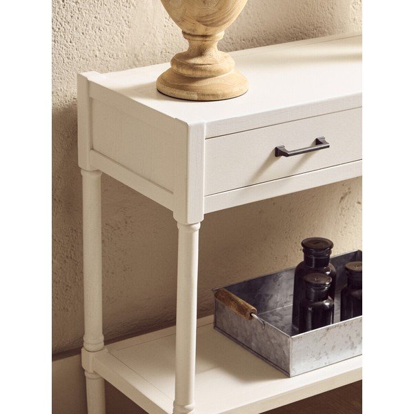 Bela stranska mizica iz masivnega bora 35x91 cm Heritage – Premier Housewares-image-3