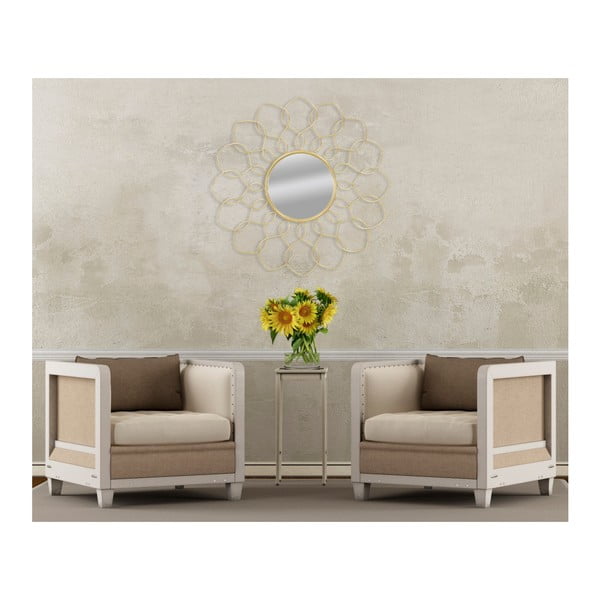 Stensko ogledalo v zlati barvi Mauro Ferretti Girg, ⌀ 90 cm-image-3