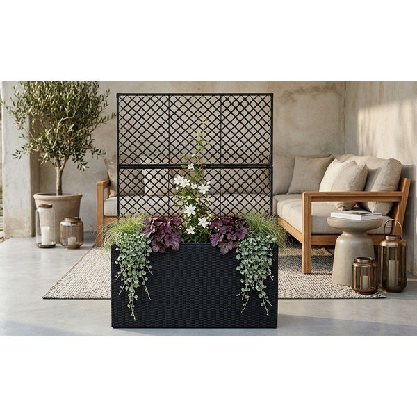 Črn vrtni cvetlični lonec Bonami Essentials Wall-image-3