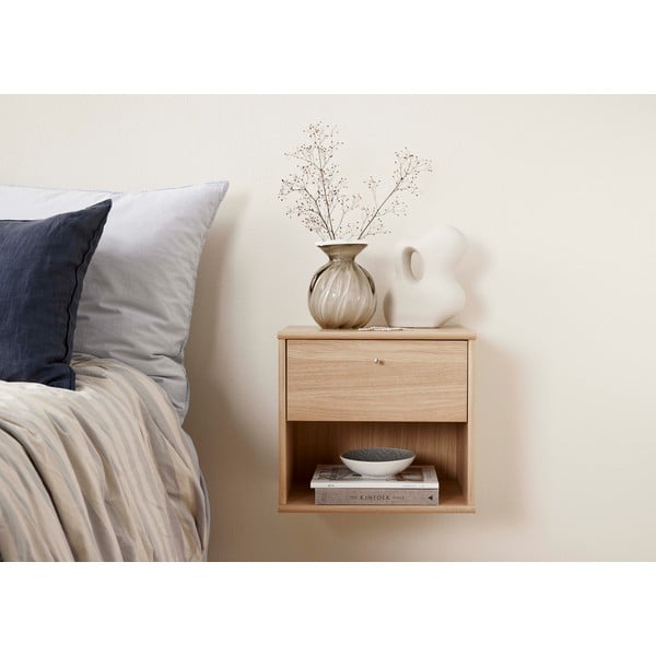 Stenska nočna omarica s policami v hrastovem dekorju Mistral - Hammel Furniture-image-1