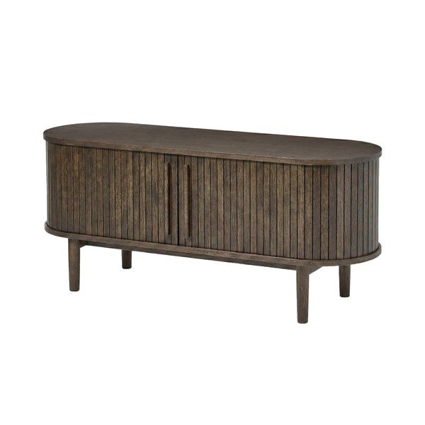 TV omarica v hrastovem dekorju v temni naravni barvi 140x56x40 cm Meta – Unique Furniture