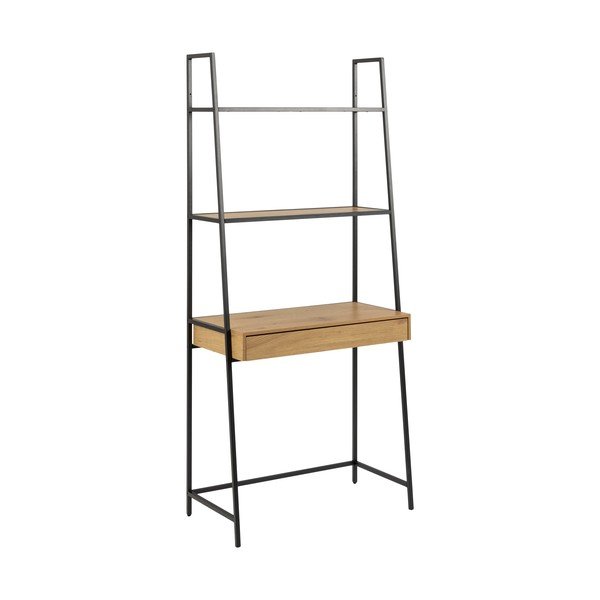 Črna knjižna omara iz hrastovega dekorja 77x175 cm Seaford - Actona-image-2