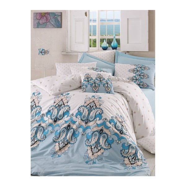Posteljno perilo za dvojno posteljo z rjuho Zumie, 200 x 220 cm