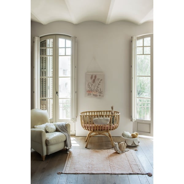 Svetlo rožnata pralna ročno tkana bombažna preproga 140x200 cm Bloom Rose – Lorena Canals-image-1