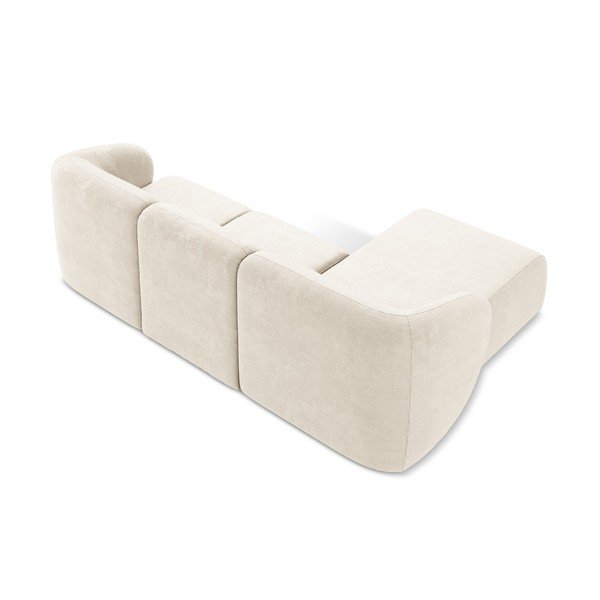 Bež kotna sedežna garnitura iz šenilje (levi kot/z ležalnikom) Lani – Makamii-image-3