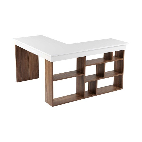 Pisalna miza v orehovem dekorju 120x130 cm Vesper – Kalune Design