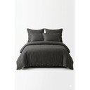 Temno siva podaljšana posteljnina za zakonsko posteljo iz renforce bombaža 240x220 cm Como Striped – Mila Home Luxury