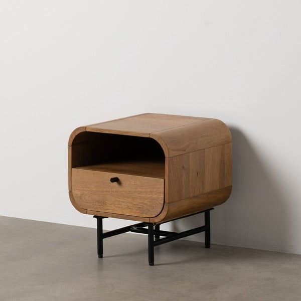 Nočna omarica iz masivnega manga v naravni barvi Mahón – Ixia-image-1