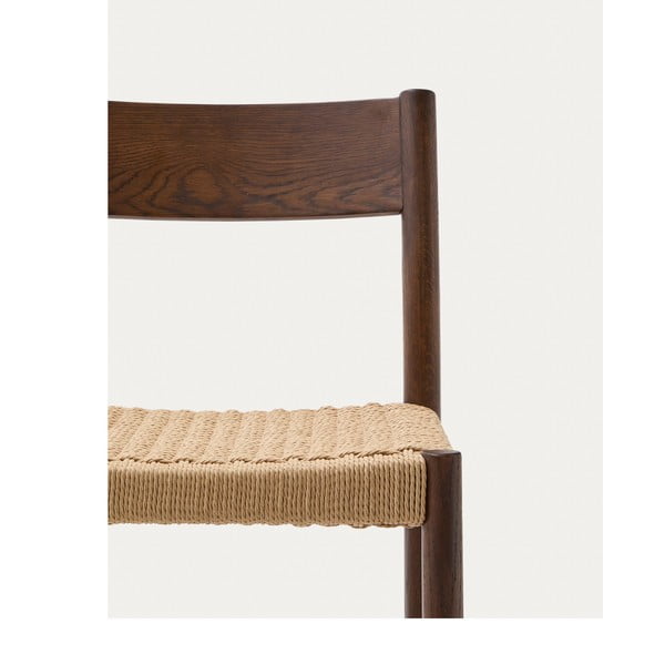Rjav barski stol iz masivnega hrasta (višina sedeža 65 cm) Yalia – Kave Home-image-2