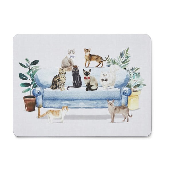 Pogrinjek iz plute 4 kos 21,5x29 cm Curious Cats - Cooksmart ®