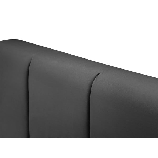 Temno siva žametna zakonska postelja Mazzini Beds Afra, 200 x 200 cm-image-4